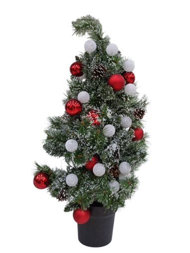 Picture of Kaprun Christmas tree potted green frosted red