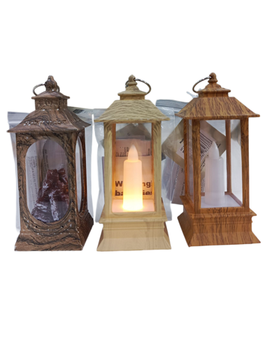Picture of Lantern winter scene brown , white