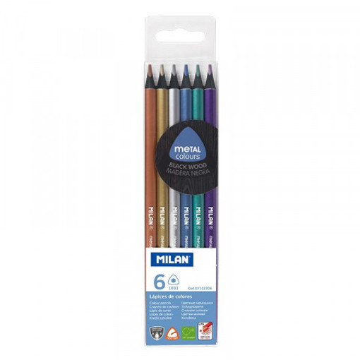 Picture of Colour Pencil 6colors Triangle Milan Mettalıc