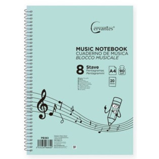 Picture of Music Book A4 20 Sheets 90gr Spiral Cervantes