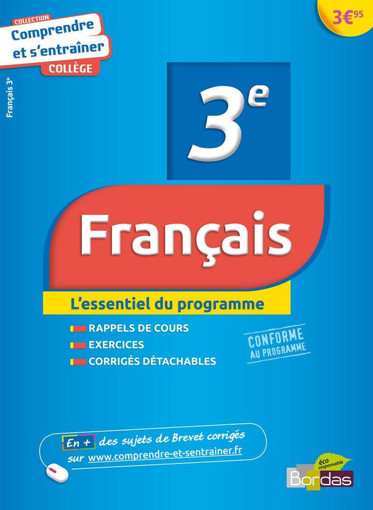 Picture of Comprendre et s'entrainer Francais 3e Bordas 2013