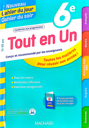 Picture of Nouveau Cahier Jour/soir 6e Tout En Un