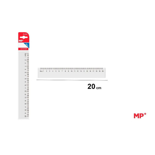 Picture of Plastic Ruler 20cm Transparent MP