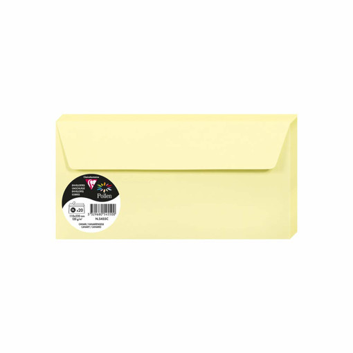 Picture of Envelopes 11x23cm (Set of 20) Yellow 120gr Claire