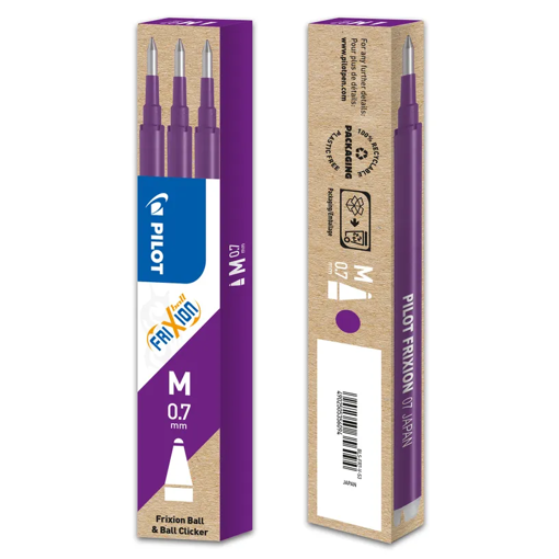 Picture of Refill Erasable Pen (Set of 3) Purple 0.7mm Frixio