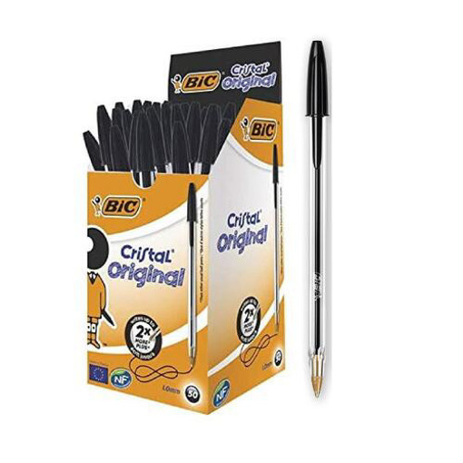Picture of Ball Pen Medium Black 1mm Bic Cristal