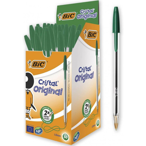 Picture of Ball Pen Medium Green 1mm Bic Cristal
