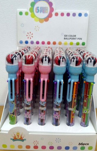 Picture of Pen Fantasy 6 Colors with Stamp