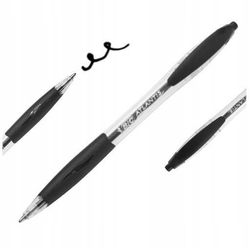 Picture of Retractable Pen Medium Black Bic Cristal
