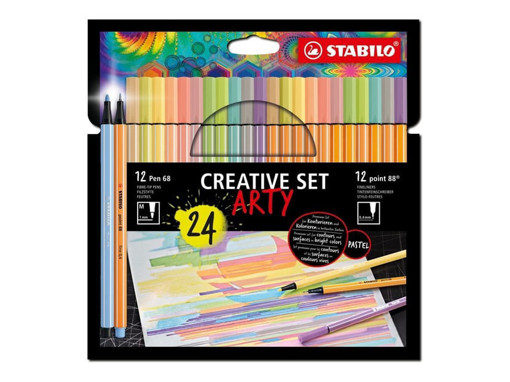 Picture of Assorted Pack 24pcs Pastel Stabilo Pen 68&Point 88