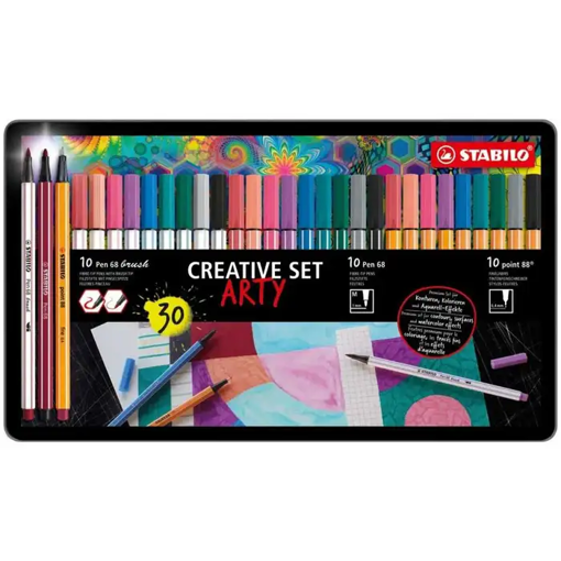 Picture of Assorted Pack 30pcs (0.4 & 1 & Brush) Stabilo Pen