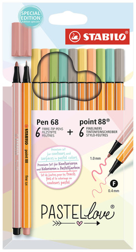 Picture of Assorted Pack 6colors Pastel (0.4&1)mm Stabilo Pen