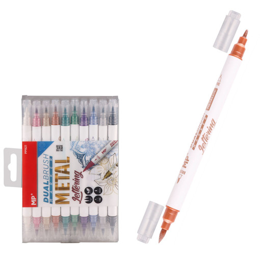 Picture of Fiber Pen Pack 10colors Metallic Fine Twin Tip MP