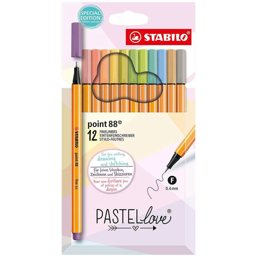 Picture of Fineliner Pack 12colors Pastel 0.4mm Stabilo Point