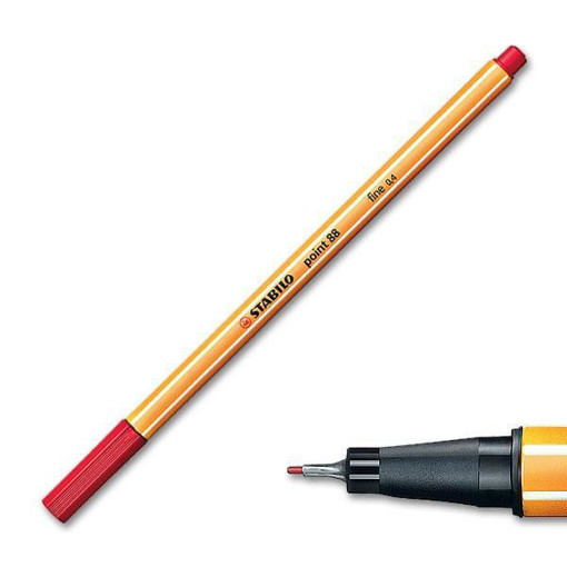Picture of Fineliner Red 0.4mm Stabilo Point 88