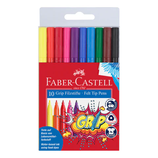 Picture of Felt pens 10colors Grip Faber-Castell