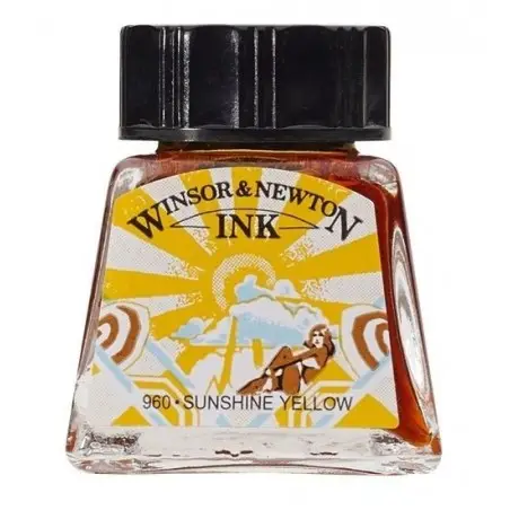 Picture of Drawing Ink 14ml Sunshine Yellow Winsor&Newton