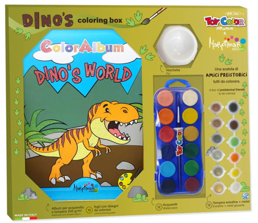 Picture of English Coloring Book With Paints Toycolor,Dinosau