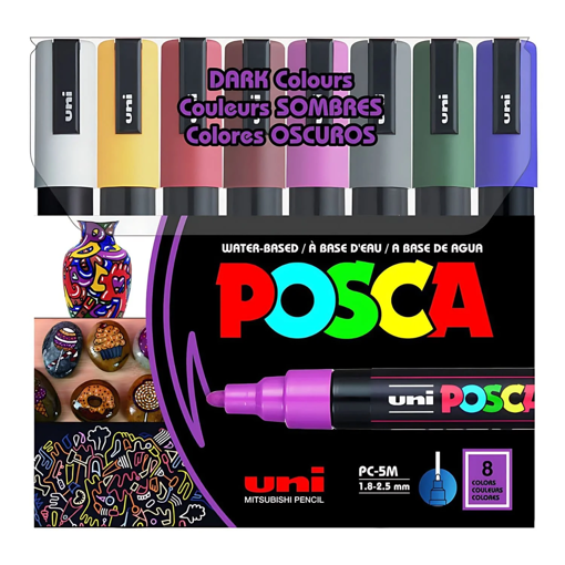Picture of Paint Marker 8colors Dark 1.8-2.5mm Uni Posca