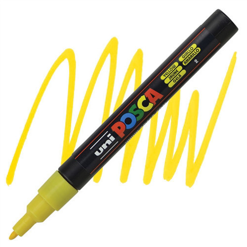 Picture of Paint Marker Yellow 0.9-1.3mm Water-Based Uni Posc