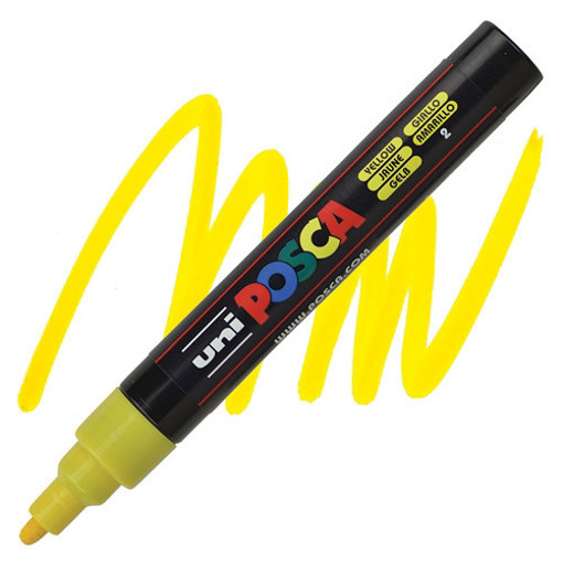 Picture of Paint Marker Yellow 1.8-2.5mm Water-Based Uni Posc