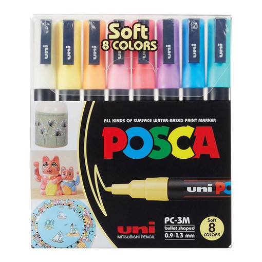 Picture of Paint Marker 8colors Pastel 0.9-1.3mm Uni Posca
