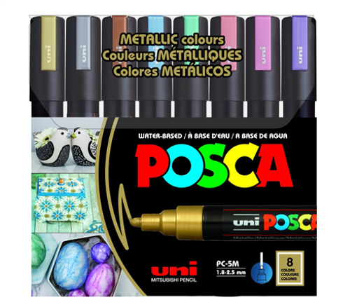 Picture of Paint Marker 8colors Metallic 1.8-2.5mm Uni Posca