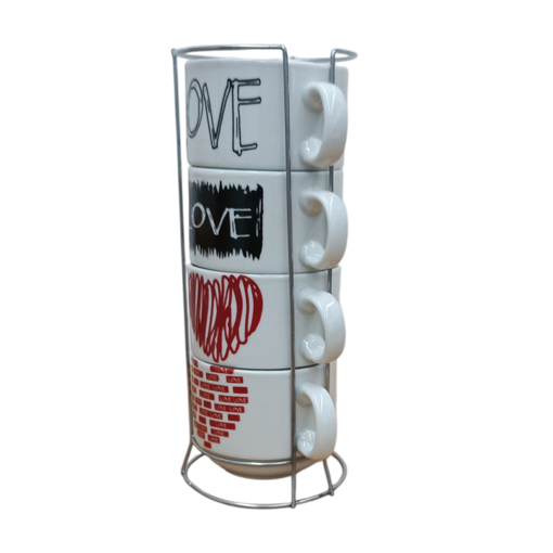 Picture of Mug 5cm 4pcs Valentine + Stand