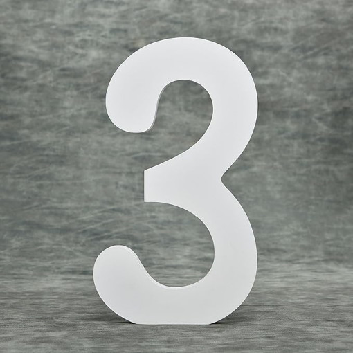 Picture of Wood 10cm White Number Hand Craft,3