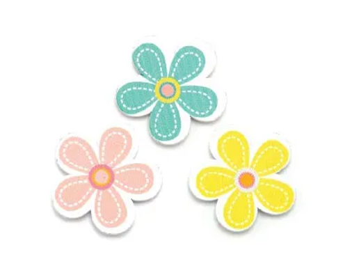 Picture of Wood 3.3cm Flower Hand Craft