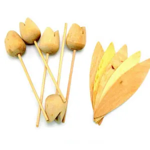 Picture of Wood 5pcs Flower Hand Craft