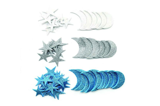 Picture of Gliter Foam 60pcs Moon And Star Hand Craft