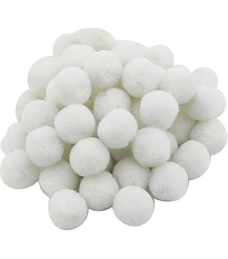 Picture of Pompoms 30pcs White 2.5cm Hand Craft