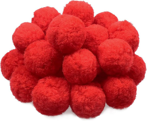 Picture of Pompoms 6pcs Red 50mm Hand Craft