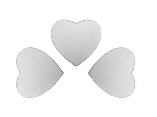 Picture of Styrofoam Heart (Set of 3) White Hand Craft