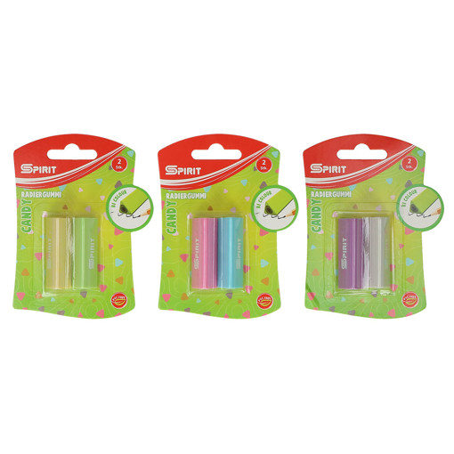 Picture of Eraser Medium (Set of 2) Neon Color Triangle Spiri