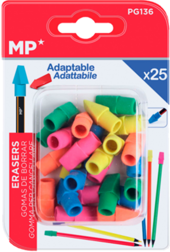 Picture of Eraser Small (Set of 25) Assorted Colors Top Pen M