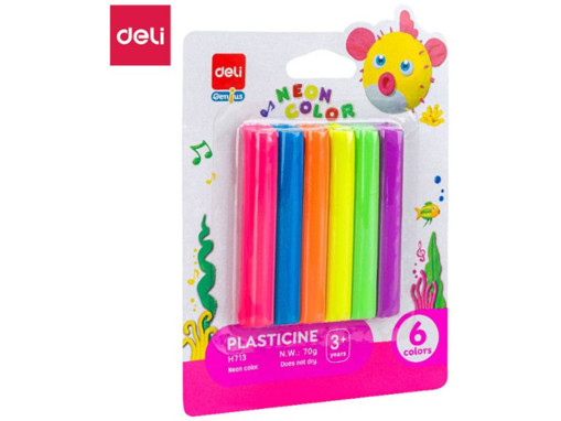 Picture of Clay (Set of 6) Neon Color 70gr Sticks Deli