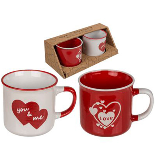 Picture of Mug Love You & Me Red and White