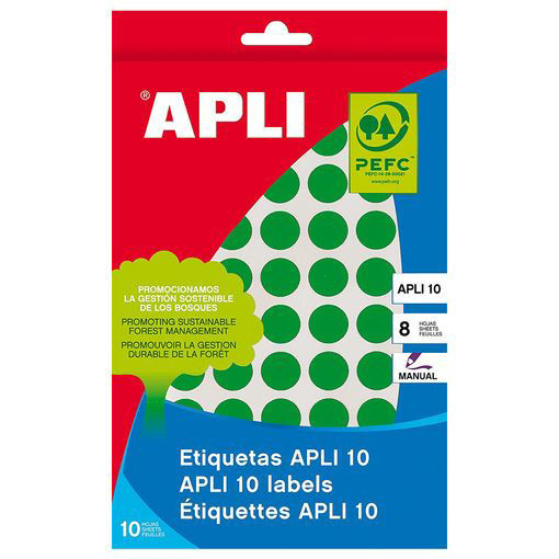Picture of Office label 1008pcs Green 10mm Round Apli