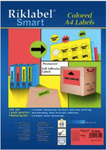 Picture of Office label 205X297mm A4 20 Sheets Blue Riklabel
