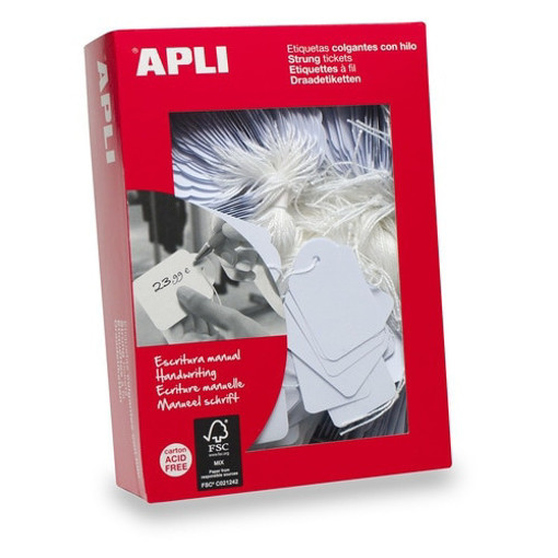 Picture of String Tags (Set of 100) White 13x20mm APLI