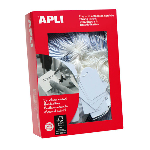 Picture of String Tags 18x29mm White Apli