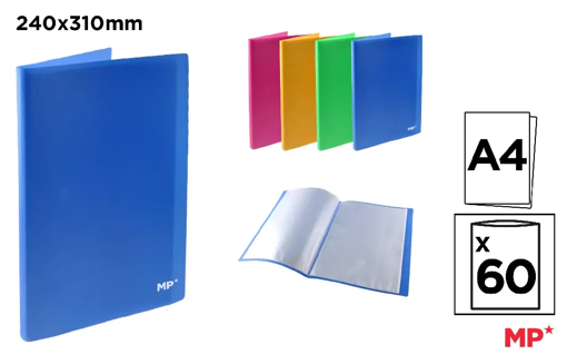 Picture of Clear Book A4 60pockets Assorted Colors MP