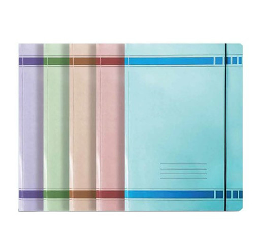 Picture of Elastic File 25x35cm Blue 400gr Cardboard Bassile