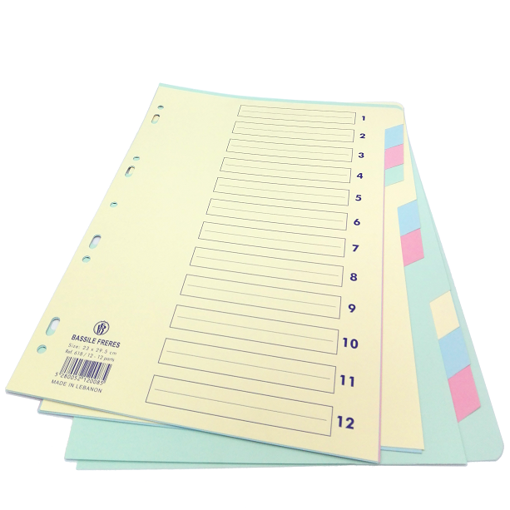 Picture of Separators A4 12Parts Colored Cardboard Extra