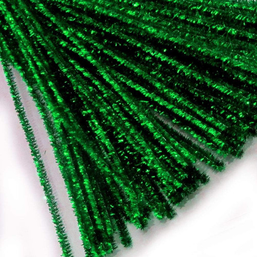 Picture of Chenille Stems 48pcs Green 30cm Glitter Craft for