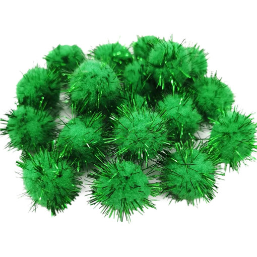 Picture of Pompoms 30pcs Green Glitter Craft for all