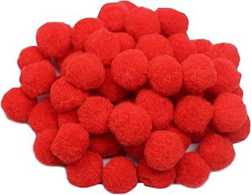 Picture of Pompoms 30pcs Red 20mm Hand Craft
