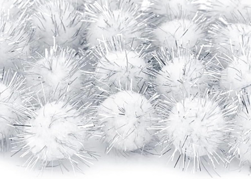 Picture of Pompoms 50pcs Silver 20mm Hand Craft